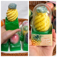 Mini glaces 3D personnalisées en usine, aux multiples saveurs de fruits délicieux : Ananas, Pomme, Fraise, Raisin, Chocolat