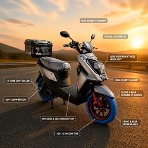 MTBGO OEM/ODM Scooter Eléctrico Todoterreno de Alta Resistencia, Motocicleta con Motor sin Escobillas de 60V1000W y Doble Suspensión para Distribuidores y Propietarios de Marcas - Product Image 3