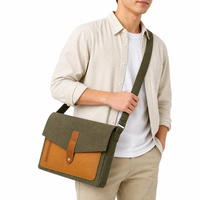 Sac pour ordinateur portable en papier kraft patchwork, unisexe, à porter à la main, à l'épaule ou en bandoulière, sacoche multifonctionnelle OEM ODM