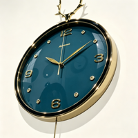 Jam Dinding Pendulum Dekorasi Rumah Modern Dapat Disesuaikan untuk Hadiah Pernikahan