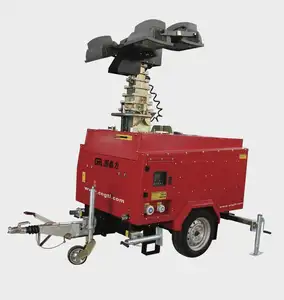 hydraulic operated construction light tower generator with led lamps machine