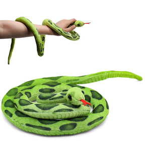 8343 3D realista felpa larga serpiente verde animales de peluche muñecas con lengua roja regalos de Halloween para niños serpiente muñeco de peluche - Product Image 1