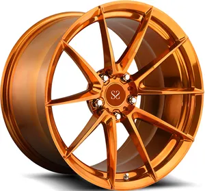 适用于奥迪Rs 18 19 20 21 22英寸1-pc锻造合金车轮5x112 5x120橙色机面定制轮辋