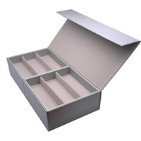 Argent Double couches lunettes de soleil étuis de rangement lentille optique organisateur boîte 12 fentes lunettes claires Brillenkoker optique cadre plateaux