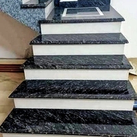 Carreaux d'escalier en granit gris naturel, surface flammée, pour marches d'escalier extérieures, projets de construction de villas et de maisons