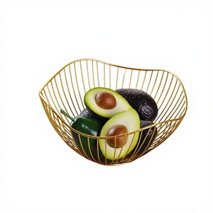 Bandeja Moderna de Alta Gama con Borde Curvo, de Una Sola Capa, de Alambre Metálico Dorado, para Decoración de Frutas, Verduras y Pan - Product Image 5