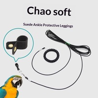 Laisse de vol légère pour oiseaux (perroquets, pie, corbeau, pigeon) en polyester doux, non nocif, avec perles, pour la promenade en extérieur