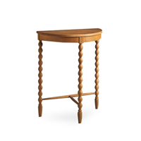 Table console rétro classique avec plateau demi-lune, style vintage, pour salon