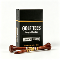 Support de tee de golf personnalisé en plastique et bois, avec logo de marque, pour machine à tee automatique, en caoutchouc, avec marqueur de boîte en forme de château
