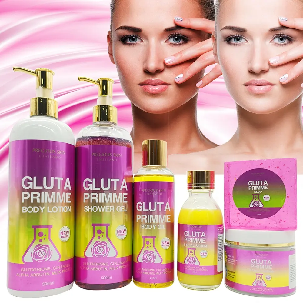 5 jours d'action rapide collagène Alpha arbutine lait Protien blanchissant éclaircissant nourrissant thaïlande Gluta Primme ensemble de soins de la peau