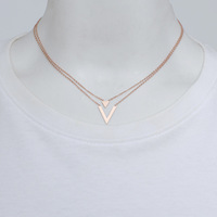 Collier pendentif en forme de V superposé pour femme, chaîne minimaliste pour clavicule, accessoire de mode quotidien pour femme, vente en gros