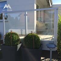 Rampe en verre sans cadre pour balcon et terrasse Vue dégagée Conception en aluminium en forme de U pour les escaliers et les projets extérieurs