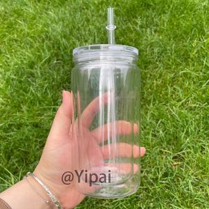 Paquete de 25 Latas de Plástico Transparente con Purpurina, con Logotipo Personalizado, Libres de BPA, Preperforadas, de 12 oz por Dentro y 16 oz por Fuera, para Envolturas UV DTF - Product Image 4