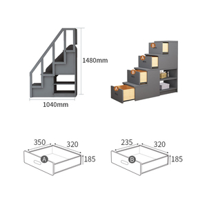 Hot Sell Furniture Double <strong>Bed</strong> Kids Bunk <strong>Bed</strong> Solid <strong>Pine</strong> Wood Twin Kids Bunk <strong>Bed</strong> with Slide and Stairs - Product Image 6