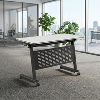 Table d'ordinateur pliable de style moderne en fer, bureau mobile pour l'école, bureau à domicile, table de conférence durable pour usage commercial