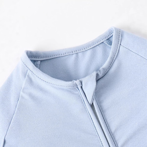 Nuevo Diseño, Mono de Bambú con Cierre YKK para Bebés y Niños Pequeños, <span class=keywords><strong>Ropa</strong></span> de Bambú de Manga Larga para Recién Nacidos, <span class=keywords><strong>Ropa</strong></span> con Estampado Cuadrado - Product Image 2