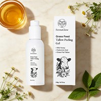Gel exfoliant bio fermenté aux herbes pour éliminer les peaux mortes, lissant, au miel sauvage, à l'acide hyaluronique et au suif de bétail nourri à l'herbe