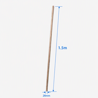 Manche de brosse de 1,5 m de long, style bois de pin, poignée de remplacement légère et polie pour brosse à herbe et outil de nettoyage de jardin