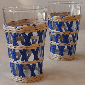 Ensemble de tasses en rotin artisanal en canne indonésienne et herbe jaune, personnalisable et créatif - Product Image 2