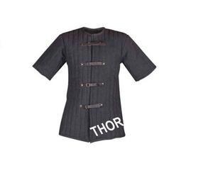 Gambeson médiéval, veste d'armure noire, veste d'armure en tissu de coton, costume - Product Image 1