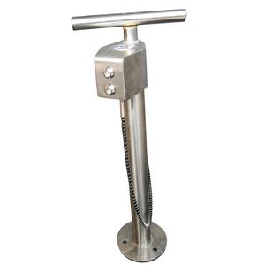 <span class=keywords><strong>Pompe</strong></span> à air pour vélo avec manomètre Gonfleur de pneus en acier inoxydable <span class=keywords><strong>Pompe</strong></span> à vélo de sol en métal - Product Image 3