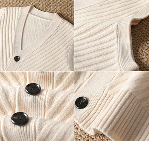 Herren V-Ausschnitt Wollweste Strickjacke mit Eigenem Logo Einfarbig <span class=keywords><strong>Gestreift</strong></span> Ärmellose Wollpullover Direktverkauf ab Werk - Product Image 3