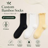 Chaussettes pour femmes de haute qualité, logo personnalisé OEM, chaussettes de sport confortables, bout et talon renforcés, chaussettes en bambou personnalisées pour la saison estivale
