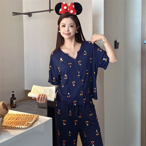 2025 été Style japonais pleine impression maison vêtements Cardigan paresseux costume femmes Modal pyjamas vêtements de nuit - Product Image 5