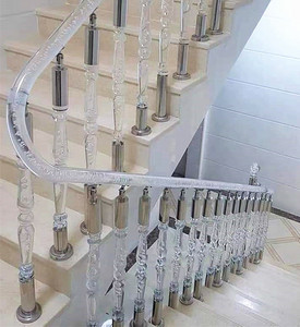 Rampe de balcon moderne en acier inoxydable pour villa, balustrade en verre avec colonne en <span class=keywords><strong>PVC</strong></span> - Product Image 5