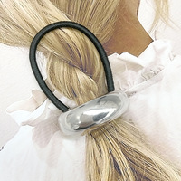 Simple petit élastique tête corde cheveux accessoires métal forme géométrique attaché prêle cheveux corde pour les femmes