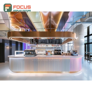 Vitrina Creativa para Café, Estante de Vidrio en Esquina, Mueble de Madera de Roble Blanco para Productos de Panadería - Product Image 3