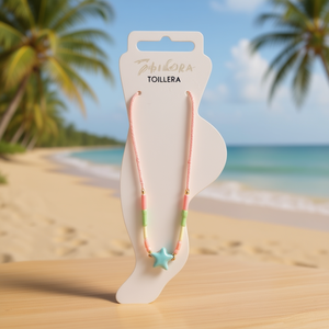 Cavigliera da donna Toillera in ceramica colorata a forma di pentagramma, placcata oro, alla moda - Product Image 2