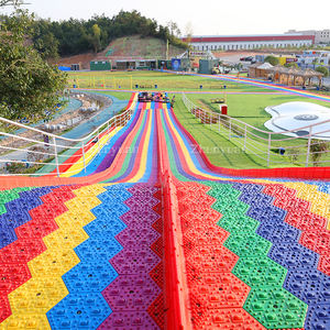 Dijual perlengkapan taman hiburan anak luar ruangan plastik dapat digerakkan pelangi trek berkendara - Product Image 3