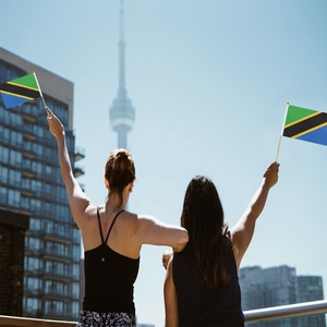 Bandera agitada a mano de poste de madera de Tanzania de gran oferta de fábrica 2024 para vacaciones generales - Product Image 4