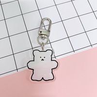 Porte-clés Shinypop personnalisés en acrylique transparent avec paillettes, style dessin animé, pour promotion, breloques mignonnes en époxy, en vrac