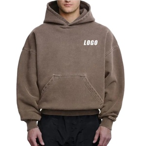 Sweat à capuche oversize en coton 100% de qualité supérieure, 400 g/m², avec logo personnalisé, style streetwear, lavage à l'acide, coupe ample, pour homme - Product Image 1