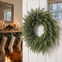 Guirlande de Noël en cyprès artificiel, verdure artificielle, haute qualité, écologique, durable, imperméable, moderne, faite à la main, 30 pouces