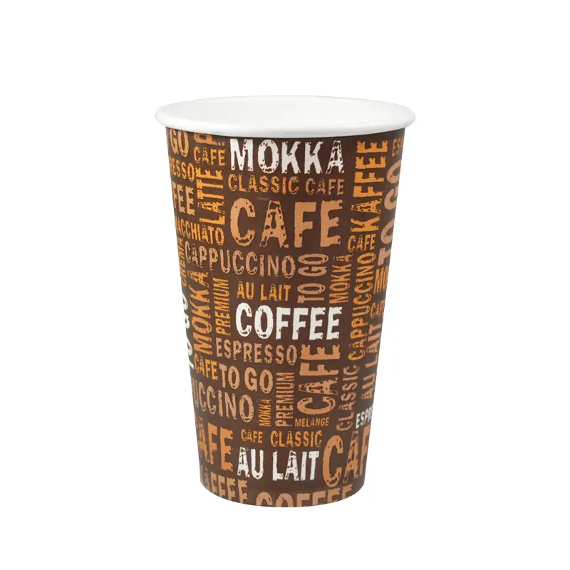 Papel de café personalizado reciclável descartável papel de parede dupla em papel branco copos de café
