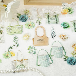 20 pegatinas por paquete, Serie Esquina de Flores Ocultas, pegatinas decorativas florales para agendas. - Product Image 2