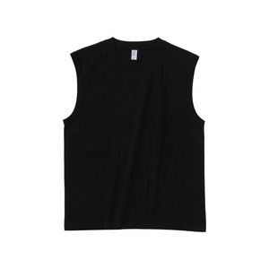 Caliente 250g puro algodón verano chaleco Casual tejido manga tanque pesado fresco transpirable peinado algodón Simple drapeado camiseta sin mangas - Product Image 1