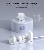 Chargeur mural USB HNT GaN 120W 4 ports (prises UK/US/EU/JP/AU) à charge ultra-rapide 2A2C pour ordinateur portable et iPhone 17/16