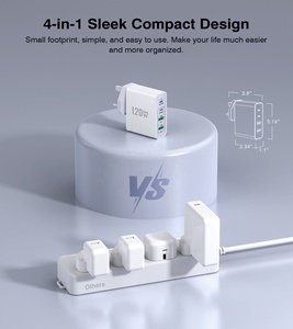 Chargeur mural USB HNT GaN 120W 4 ports (prises UK/US/EU/JP/AU) à charge ultra-rapide 2A2C pour ordinateur portable et <span class=keywords><strong>iPhone</strong></span> 17/16 - Product Image 6