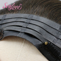 Extensions de cheveux Halo, sortie d'usine, double épaisseur, à clipser, 100% cheveux humains, couleur noire, trame machine