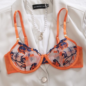 Conjunto sexy de <span class=keywords><strong>dos</strong></span> piezas: sujetador hueco con copas de media copa <span class=keywords><strong>y</strong></span> bragas, estilo lencería transparente de encaje sexy con tirantes - Product Image 3