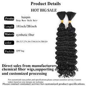Deep Wave Synthetic Hair Bulk Heat Resistant Fiber Machine Double Weft Boho <b>Braiding</b> Hair Extensions - Product Image 5
