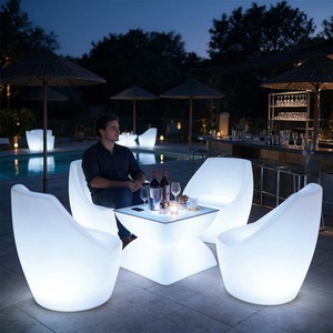LED-Leuchttisch mit 16 Farbwechseln, DC-Aufladung, Leuchtender Beistelltisch für Hotel, Bar, Café, Innenbereich-Freizeitmöbel - Product Image 1