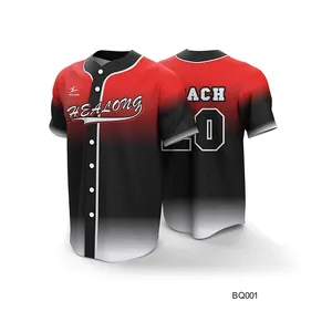 Custom Honkbal Uniform Ontwerp Team Uw Gesublimeerd Patroon Logo Baseball Jersey