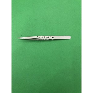 Manufacturer's stainless steel tweezers with nine-hole polished head, anti-slip and hardened, for picking bird's nest, nail - Product Image 2