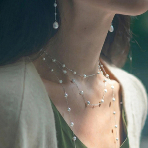 <span class=keywords><strong>Collana</strong></span> di Perle Placcata in Platino di Lusso, <span class=keywords><strong>Collana</strong></span> Effetto <span class=keywords><strong>Cielo</strong></span> Stellato, Gioielli da Donna all'Ingrosso - Product Image 5