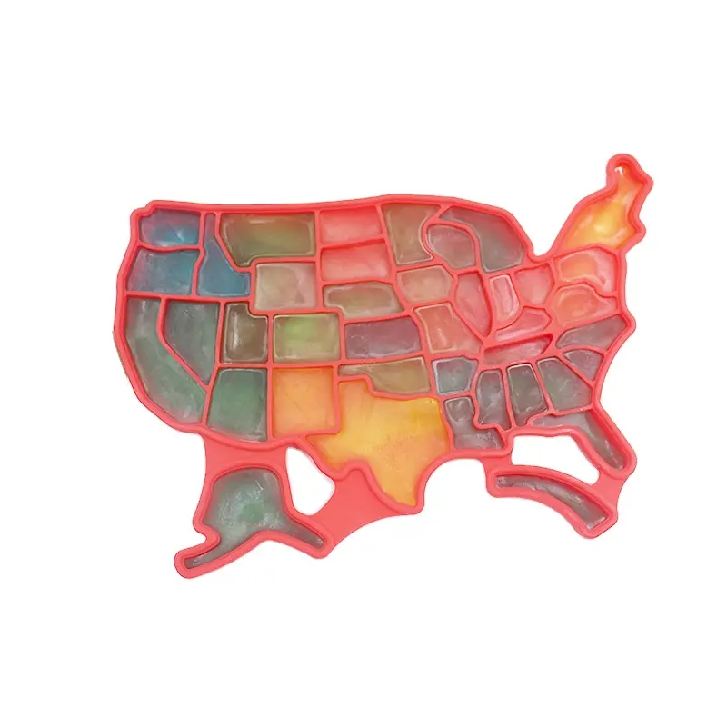 Hot Sale kreative Form USA Karte Eisblock Maker hausgemachte Silikon Eiswürfel schale